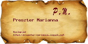 Preszter Marianna névjegykártya