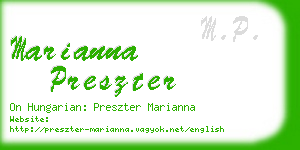 marianna preszter business card